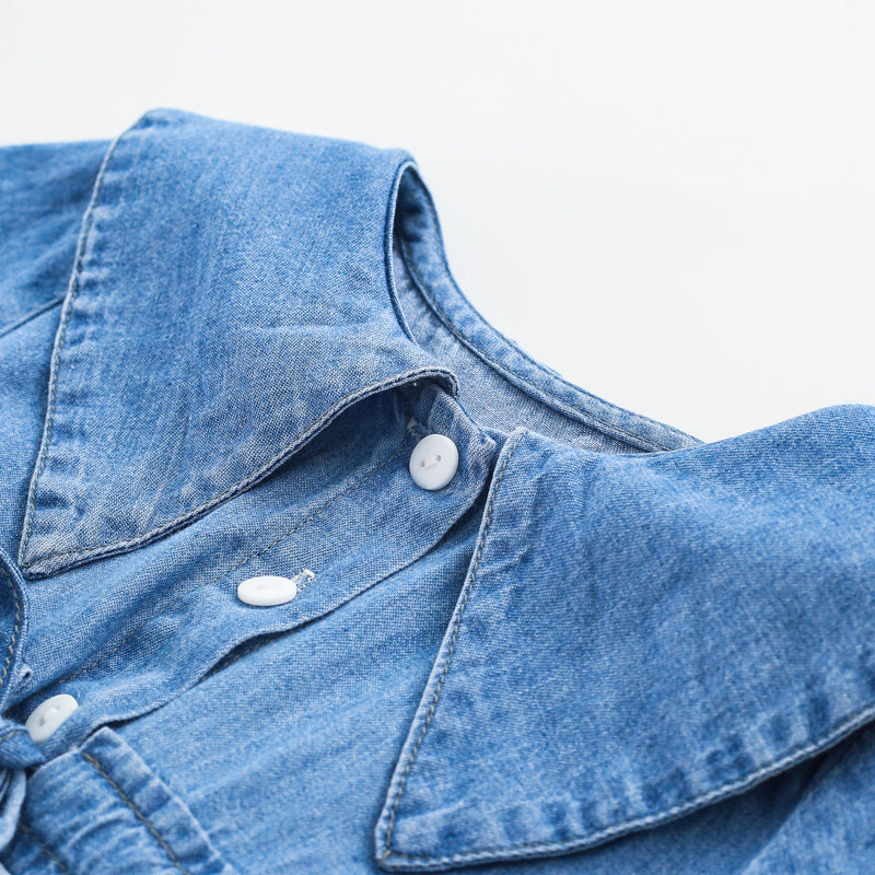 Stylish Baby Girl Denim Jumpsuit - Cute, Comfortable & Trendy