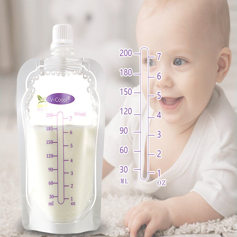 Baby pouch with measurement scale next to a baby