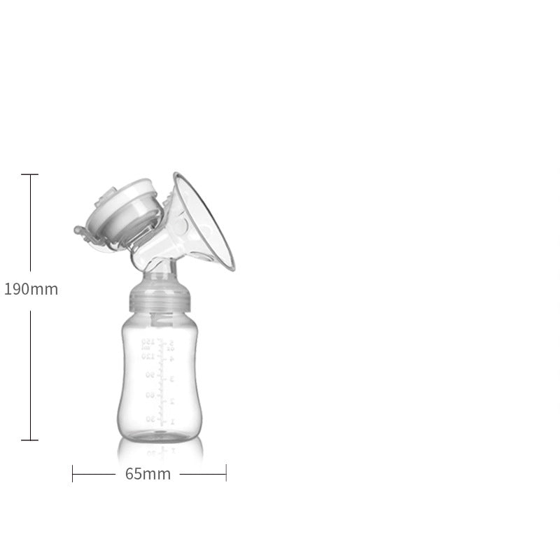 Manual breast pump with dimensions labeled on a white background