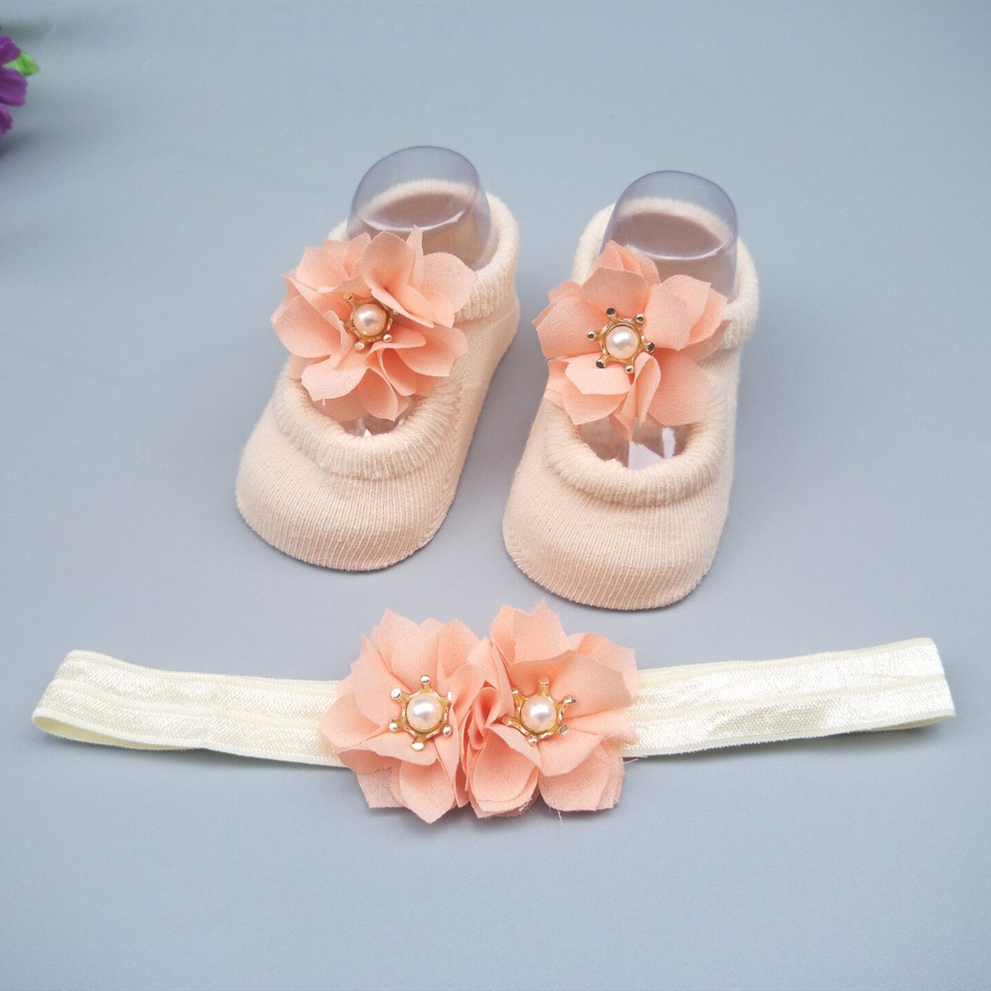 New Baby Girl Socks Headband Gift Box