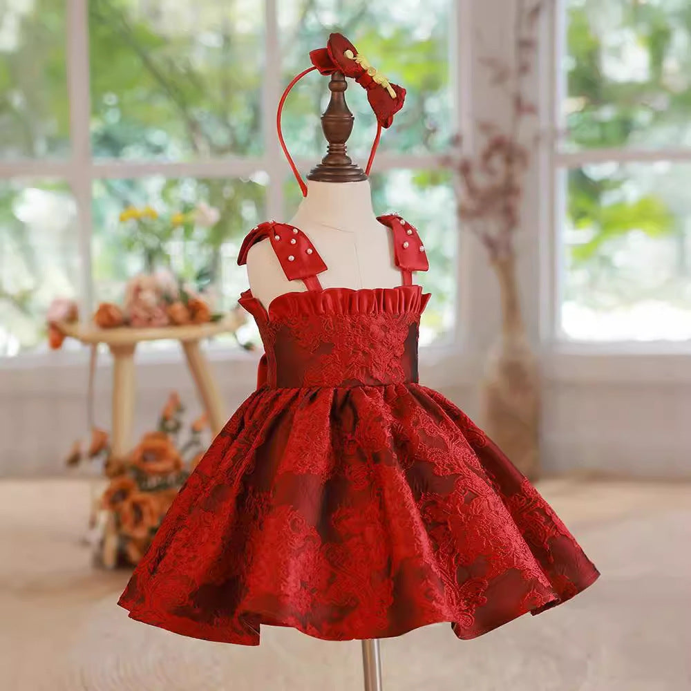 Red Zhuazhou Clothes Fashionable New Girls' Braces Skirt