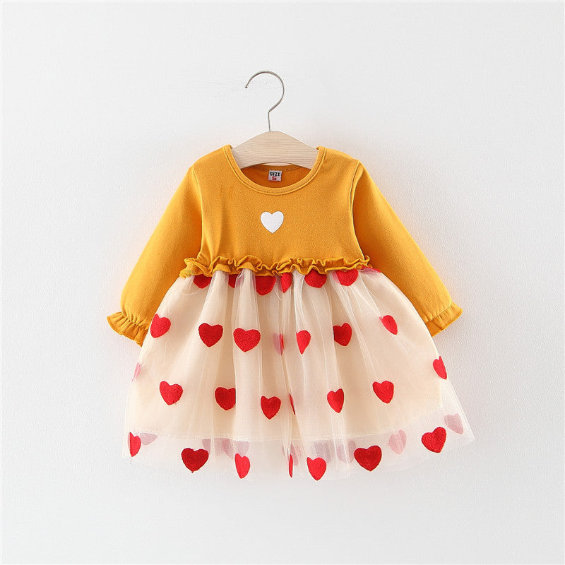 Baby Girl Bow Corduroy Dress - Soft Cotton Long Sleeve Princess Outfit