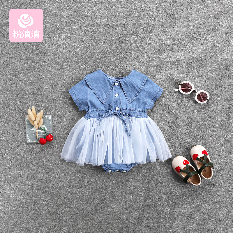 Stylish Baby Girl Denim Jumpsuit - Cute, Comfortable & Trendy