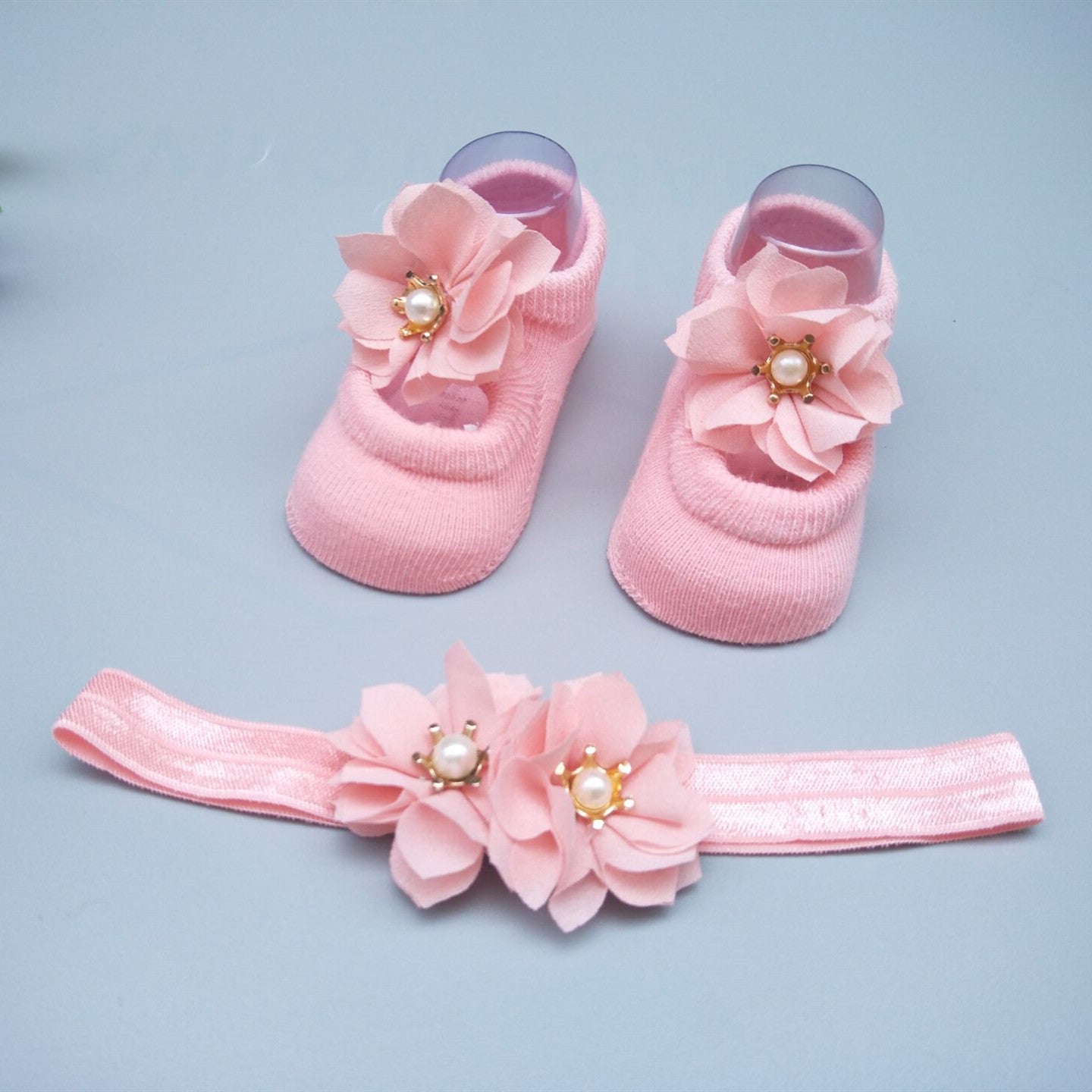 New Baby Girl Socks Headband Gift Box
