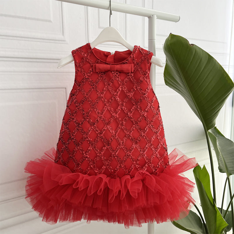 Christmas Red Year Clothes Girls' Sundress
