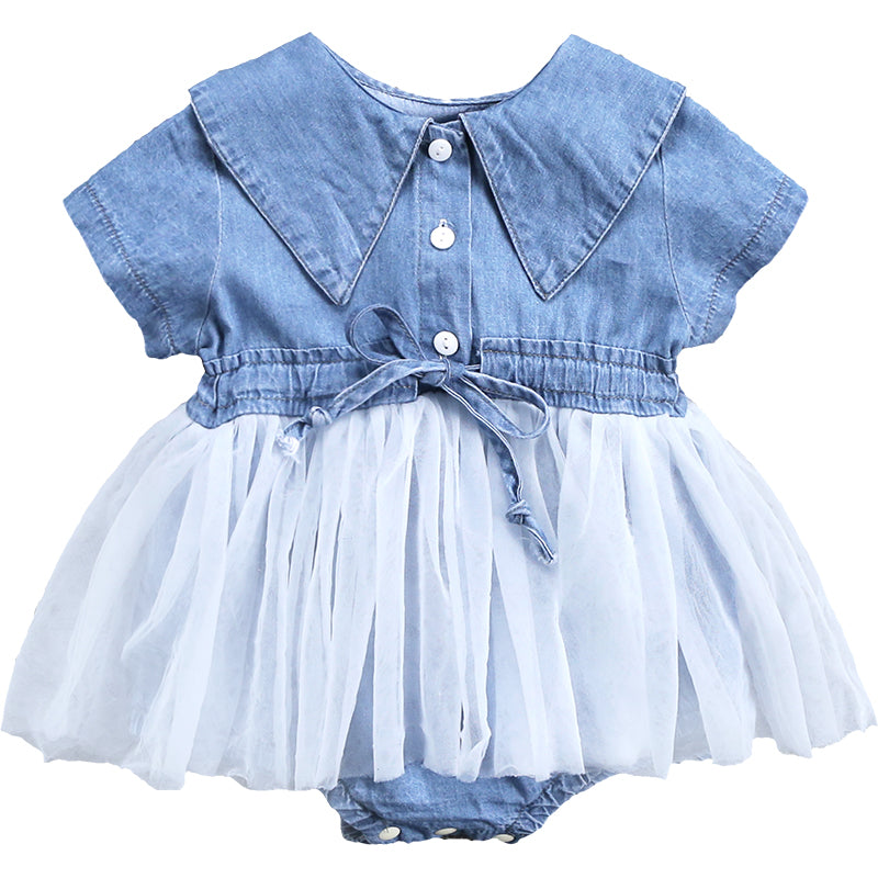 Stylish Baby Girl Denim Jumpsuit - Cute, Comfortable & Trendy