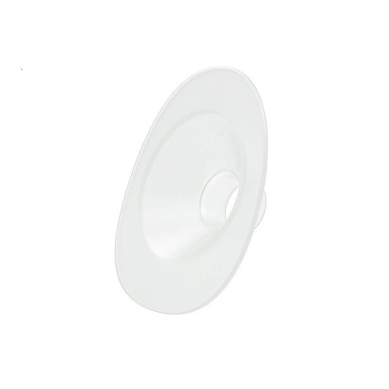 White circular object on a white background