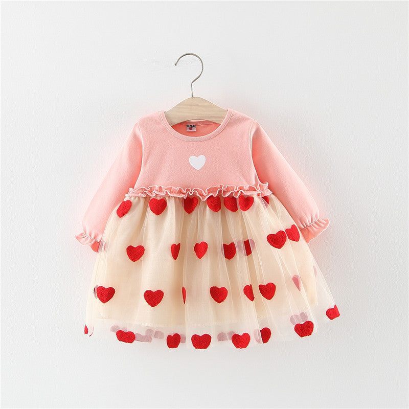Baby Girl Bow Corduroy Dress - Soft Cotton Long Sleeve Princess Outfit