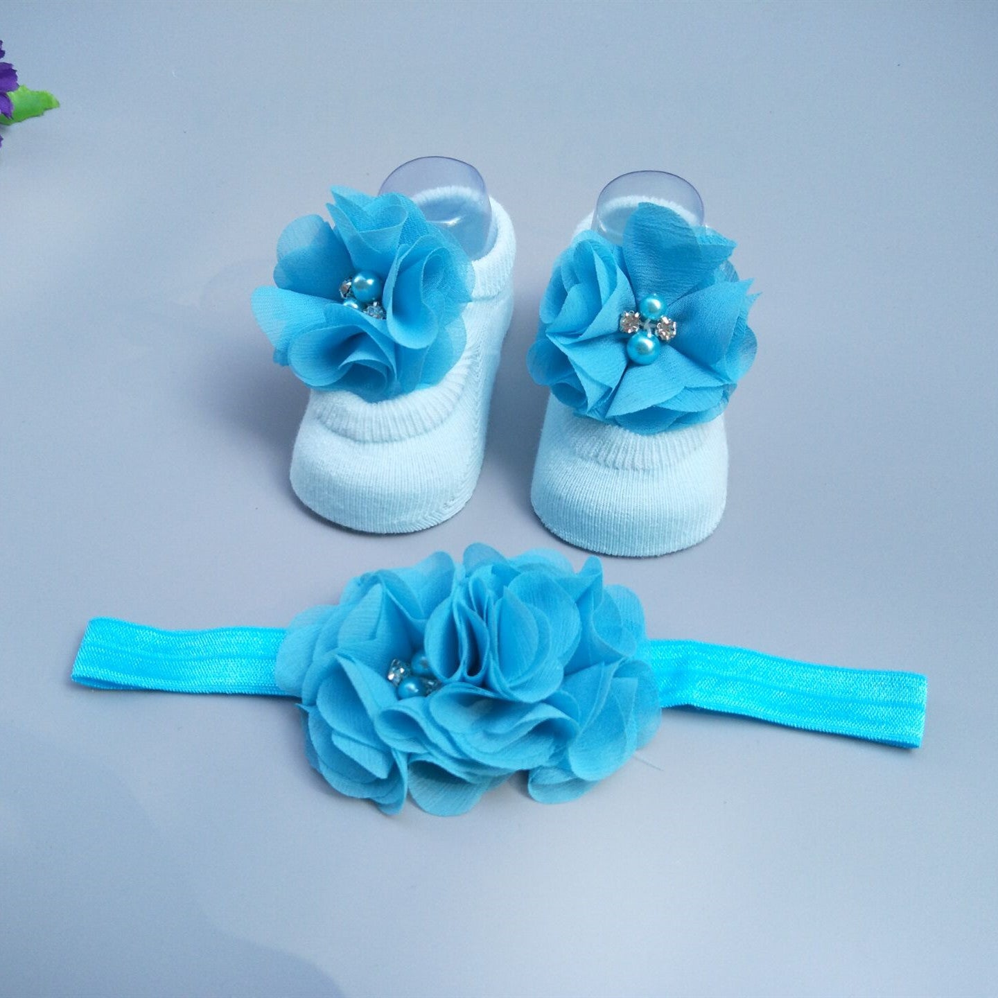 New Baby Girl Socks Headband Gift Box