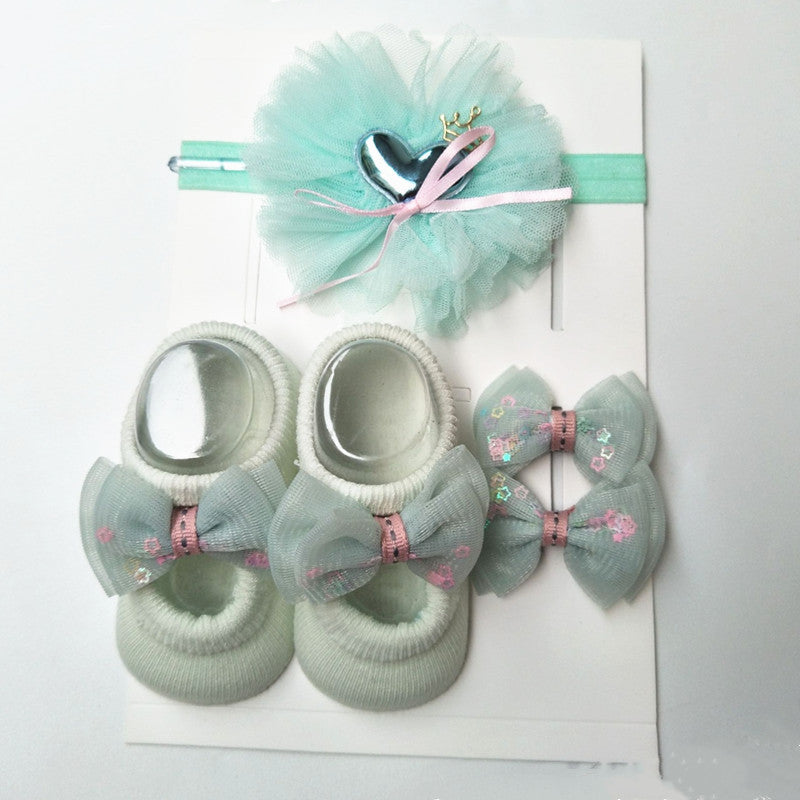 New Baby Girl Socks Headband Gift Box