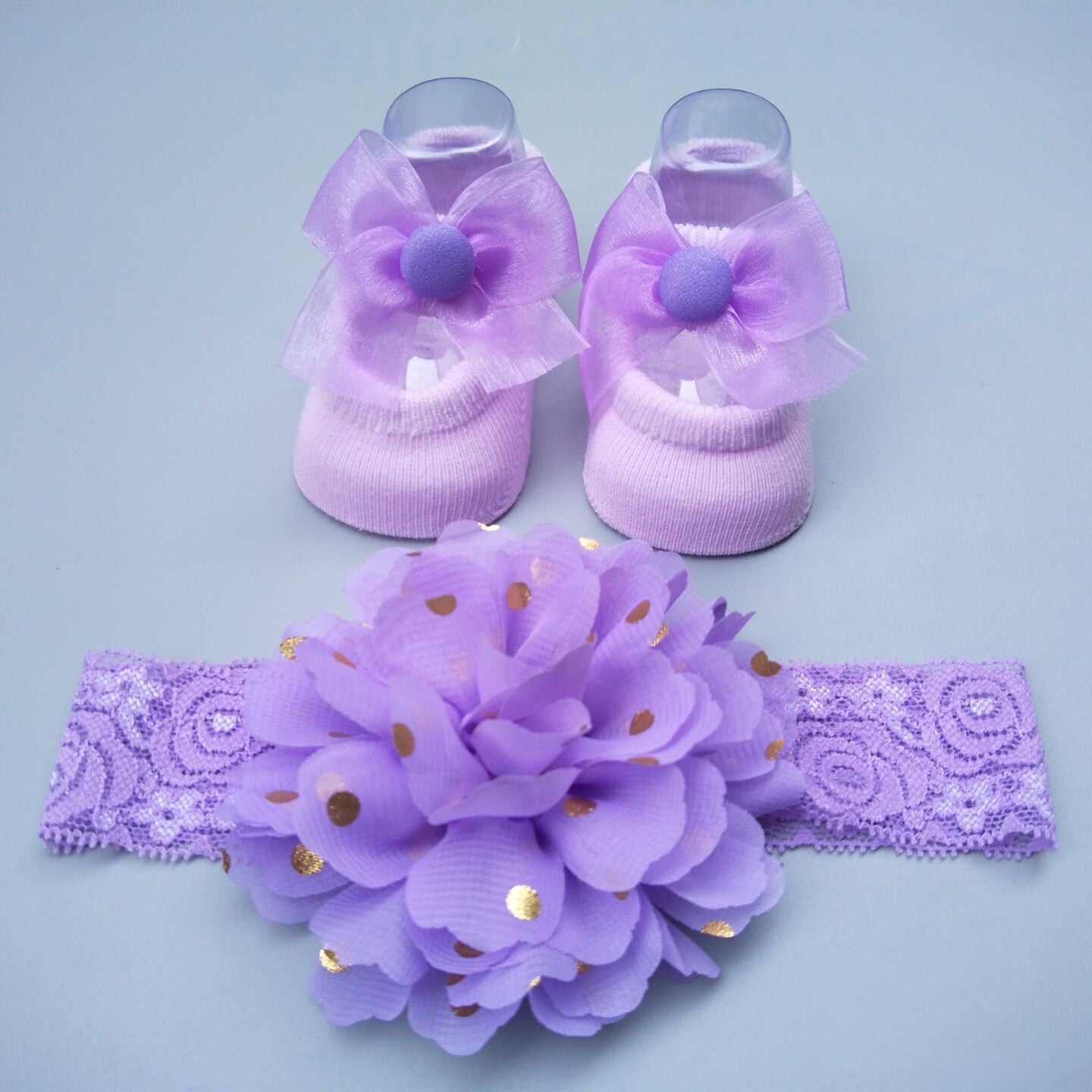 New Baby Girl Socks Headband Gift Box