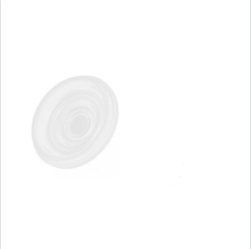 White circular object on a white background