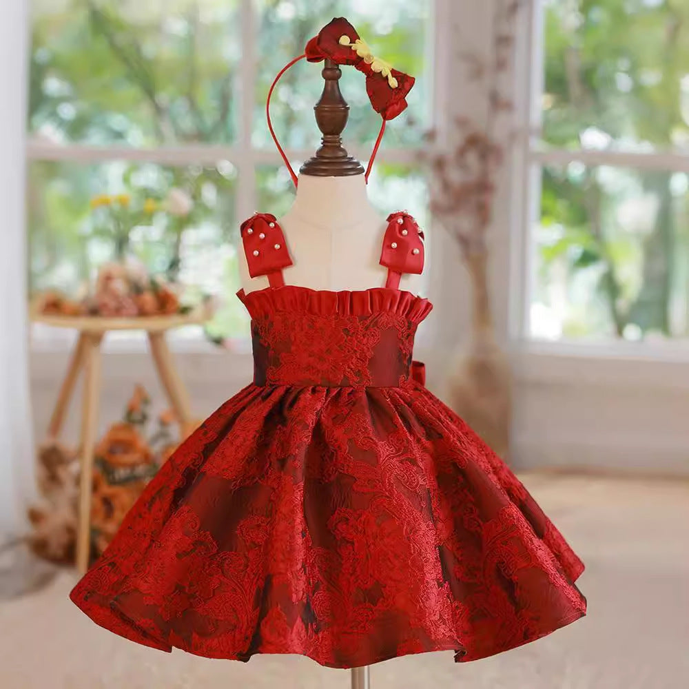 Red Zhuazhou Clothes Fashionable New Girls' Braces Skirt