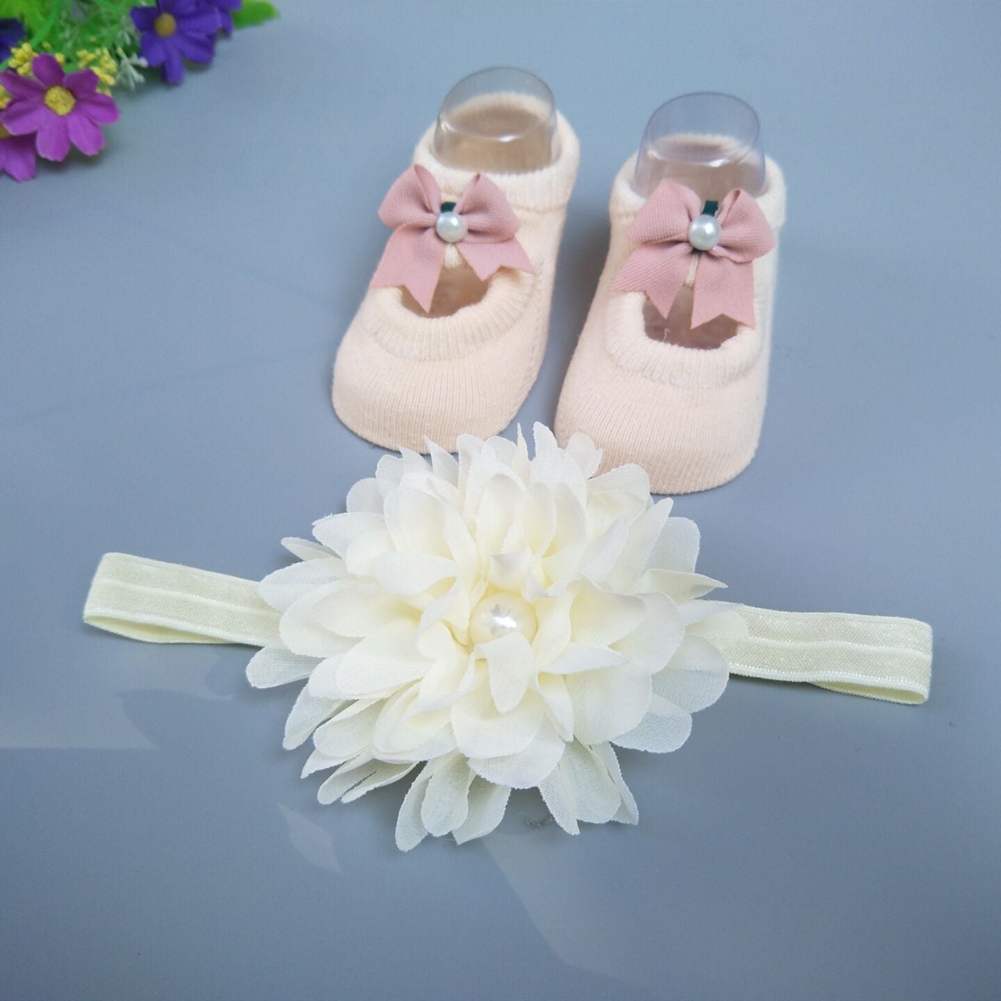 New Baby Girl Socks Headband Gift Box