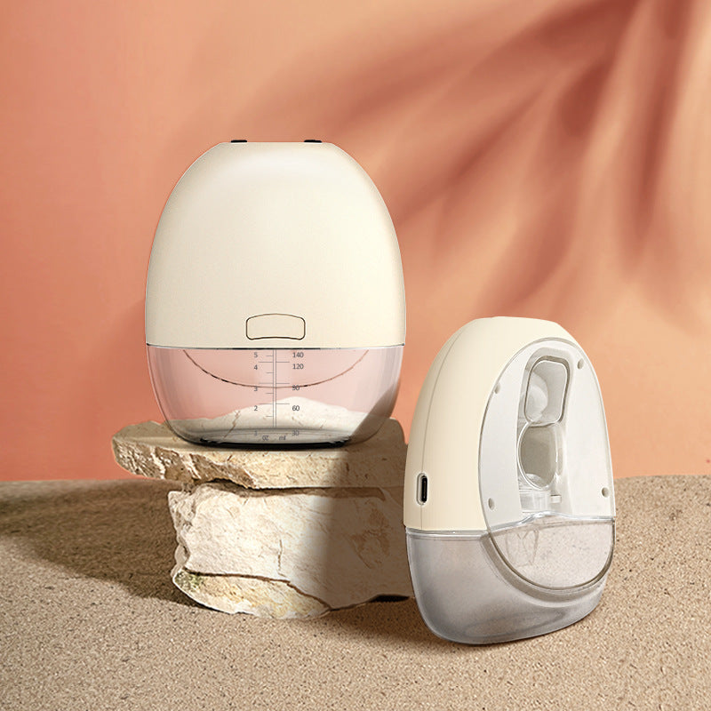 Two white humidifiers on a textured surface with a peach-colored background