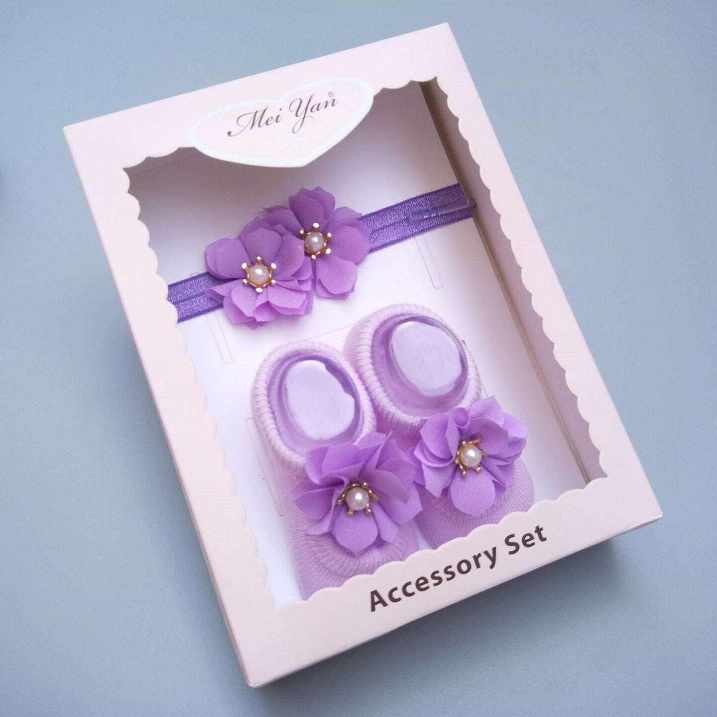 New Baby Girl Socks Headband Gift Box