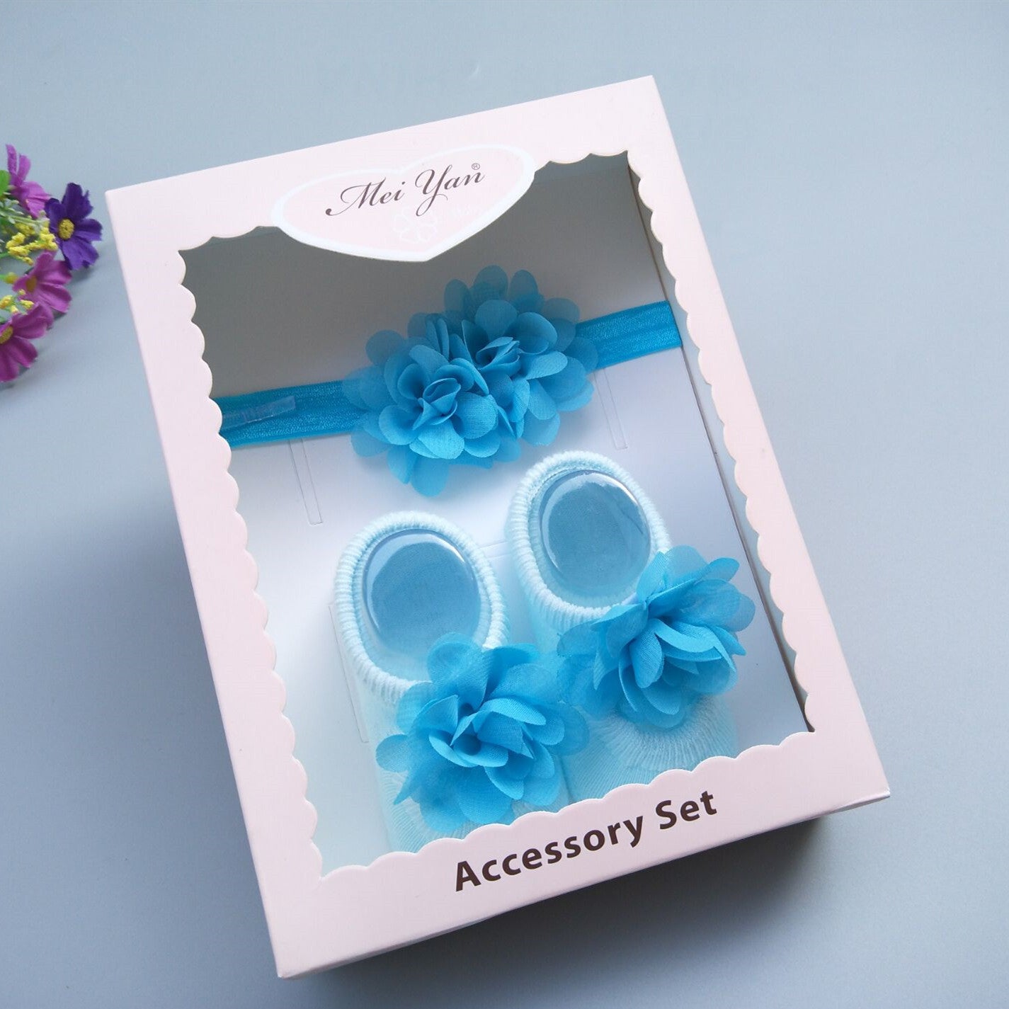 New Baby Girl Socks Headband Gift Box