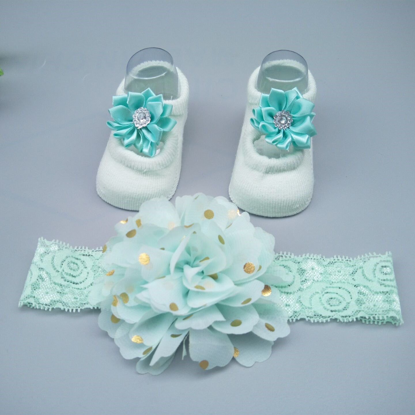 New Baby Girl Socks Headband Gift Box